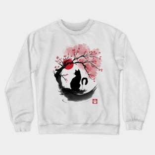 Sakura cat sumi e Crewneck Sweatshirt